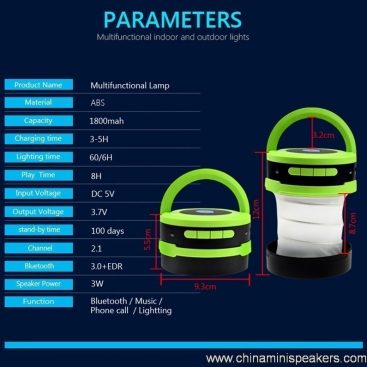 LED Lampa głośnik bluetooth z banku zasilania 9