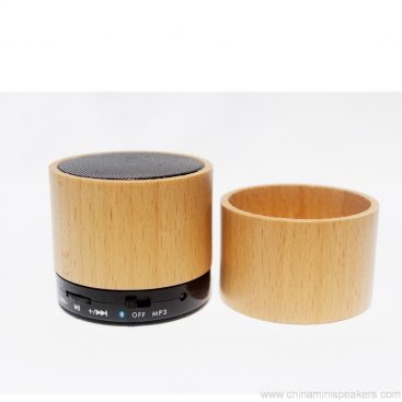 FM радиосы бар сымсыз портативті шағын ағаштан жасалған Bluetooth динамигі 7